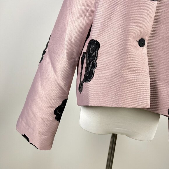 STINE GOYA Blush Pink Blazer with Black Floral Accents - Picture 6 of 16